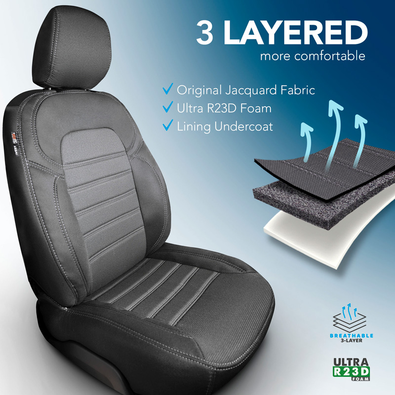 Original Design Stoffen Stoelhoezenset 1+1  Ford Transit Connect 2019-
