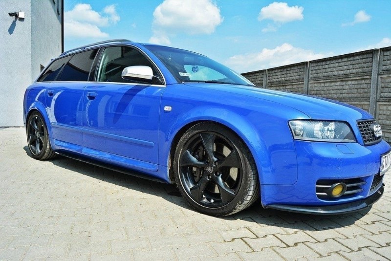 Zijskirts Audi S4 / A4 / A4 S-Line B6 / B7 Glanzend Zwart