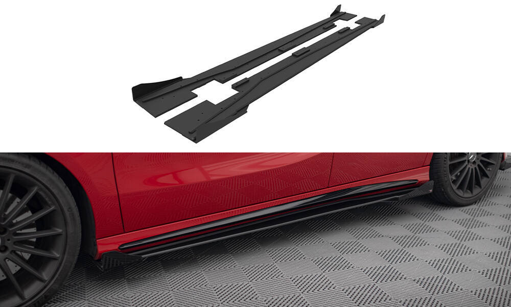 Zijskirts met Canards Mercedes A Klasse AMG Pakket / A45 AMG W176 Maxton Street Pro