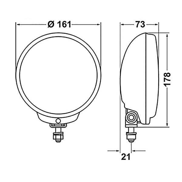 Originele Hella Comet 500 schijnwerper geel met dop 1F4 005 750-651 universeel
