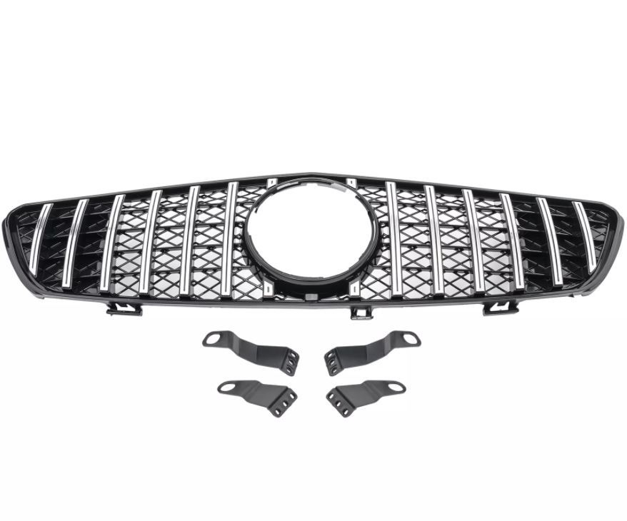 Grill Mercedes R Klasse W251 V251 05-10 glossy black / chroom GT Look