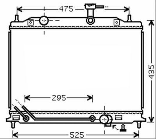 Radiator RIO 05->> 370x540 1.5 CRDI +/-AC