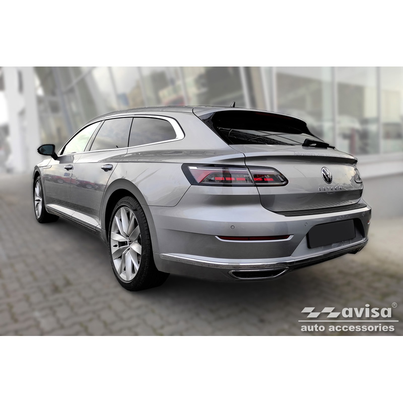 Zwart RVS Achterbumperprotector  Volkswagen Arteon Shooting Brake incl. eHybrid 2020- 'Ribs'