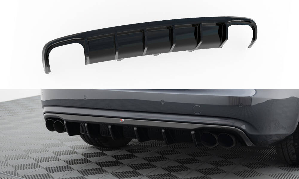 Achter Diffuser Audi A4 B8 Facelift Maxton Glans zwart (dubbele uitlaat aan beide kanten)