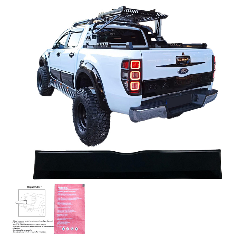 Achterklepcover  Ford Ranger T6/T7/T8 2012-2022 - Versie 3 - Glanzend zwart