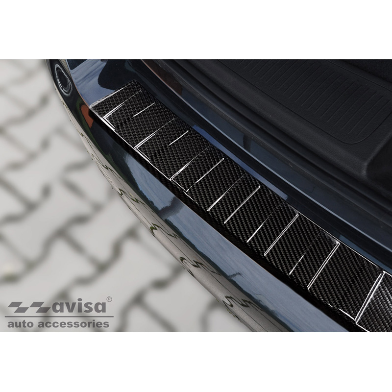 Echt 3D Carbon Achterbumperprotector  Opel Astra K Sportstourer 2016-2022 'Ribs'