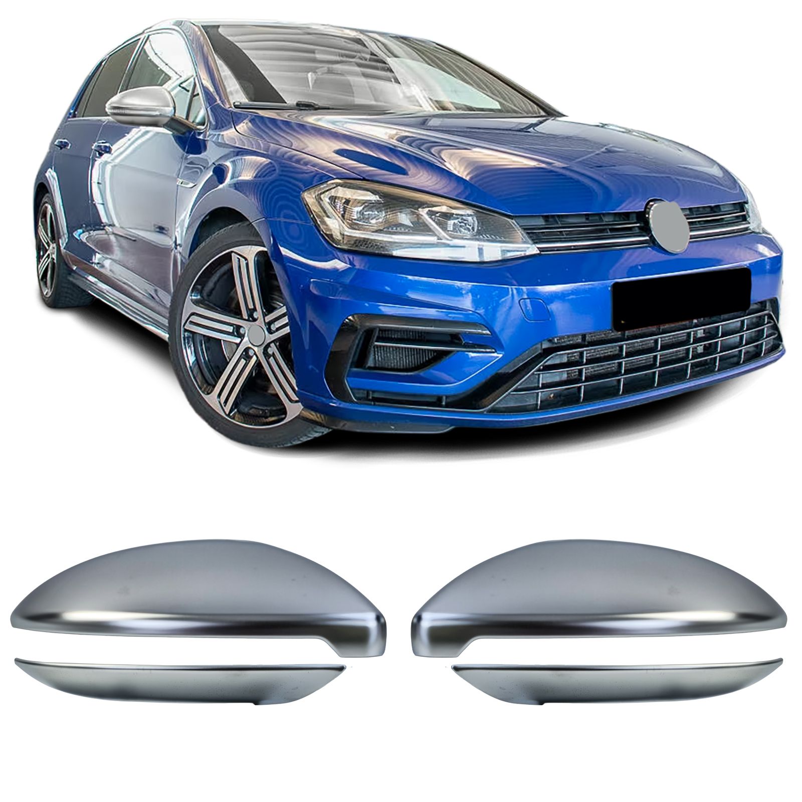 Spiegelkappen VW Golf VII mat Alu Look