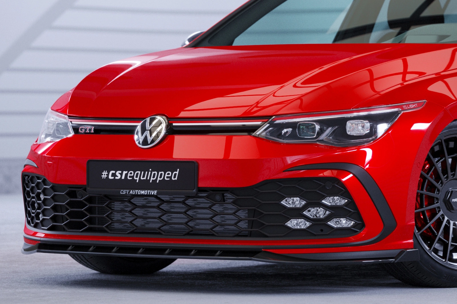 Voorspoiler VW Golf 8 (Typ CD) GTI/GTD/GTE/R-Line glans zwart – CSR Automotive (12/2019–)