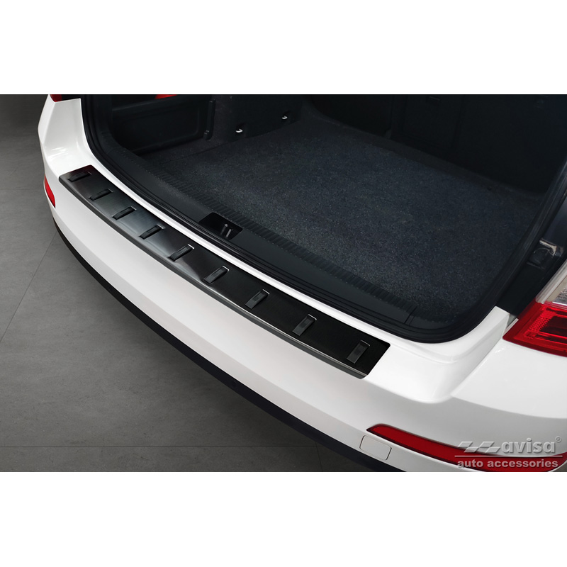 Zwart RVS Achterbumperprotector  Skoda Octavia III Combi 2013-2017 'STRONG EDITION'