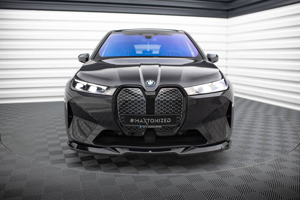 Voorspoiler V.2 BMW iX i20 Maxton Glans Zwart