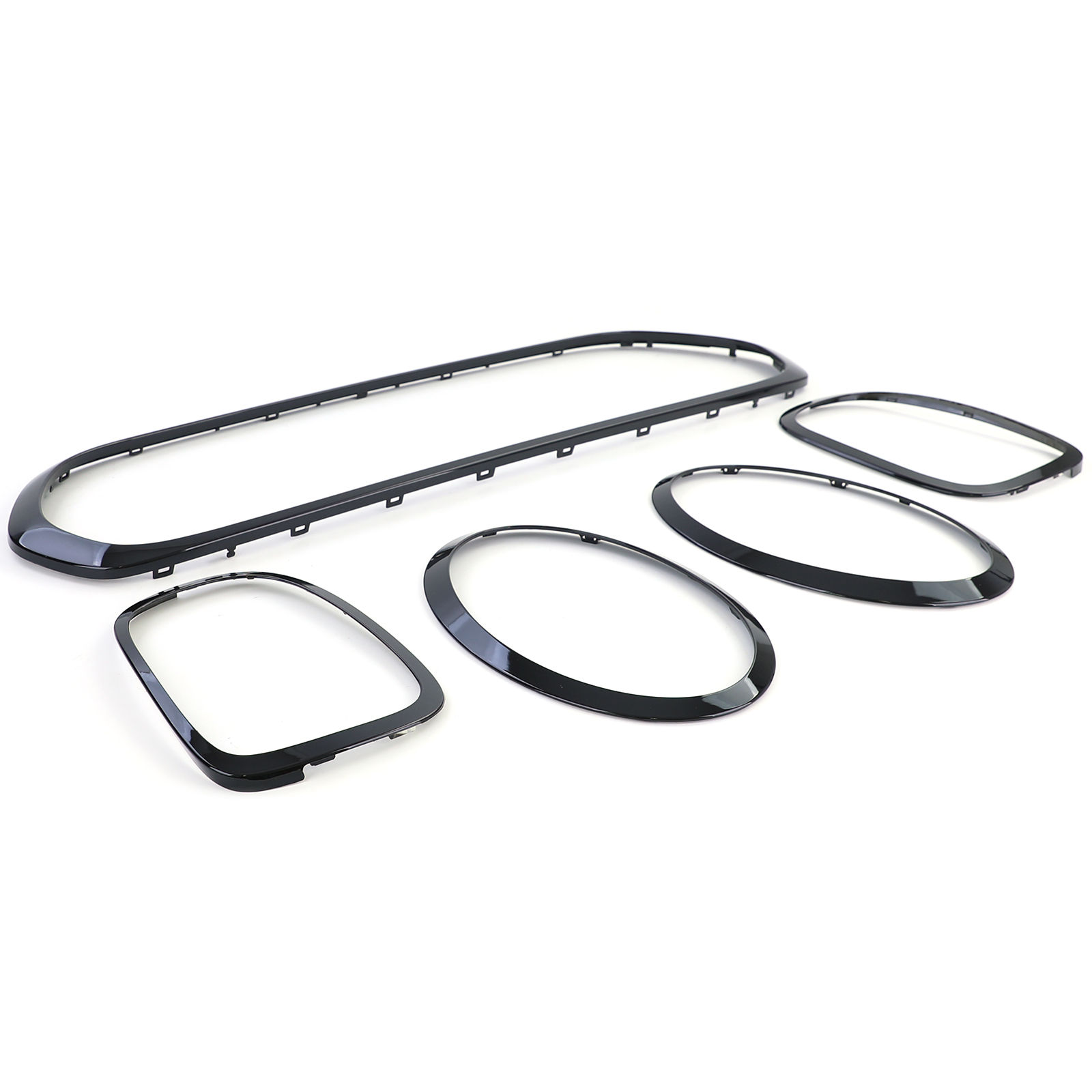 Black-Out pakket Mini Cooper F55 F56 F57 14-18 Grill / Koplampen en Achterlichtringen