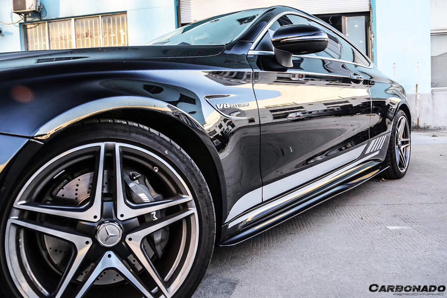 Mercedes Benz C-Class W205 Coupe PS Style Carbon Zijskirts 2015-2021