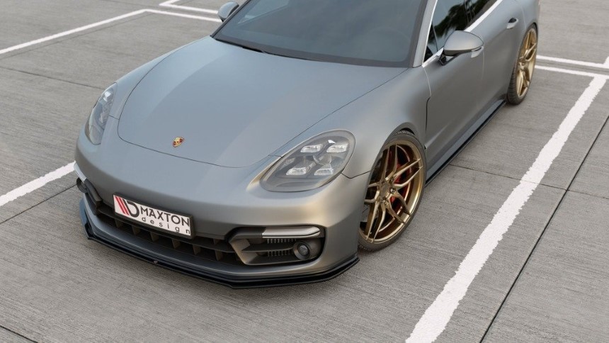 Voorspoiler Porsche Panamera  Sportpakket / GTS 971 Maxton Design glans zwart