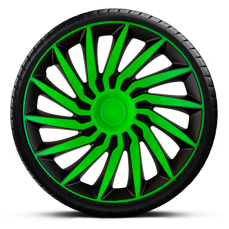 4-Delige Wieldoppenset Kendo 14-inch zwart/groen