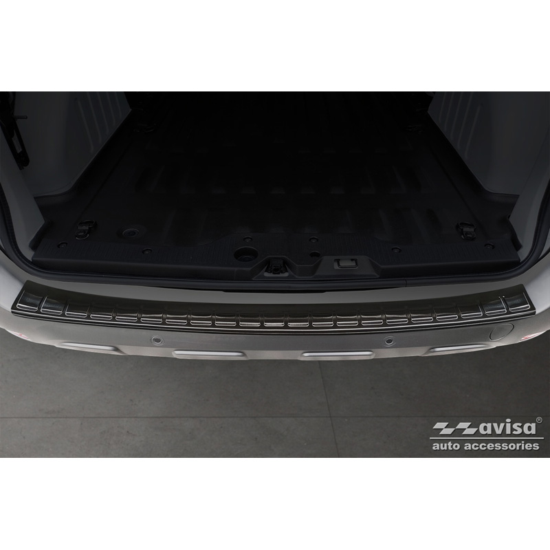 Zwart RVS Achterbumperprotector  Renault Express Furgon 2021- 'Ribs'