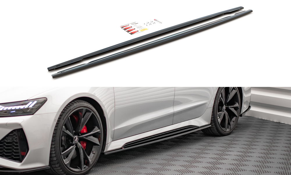 Zijskirts V.2 Audi RS6 / RS7 C8 Maxton Glanzend Zwart