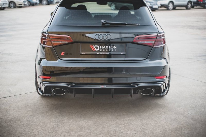 Achterzijde Spoiler V.2 Audi RS3 8V Sportback Facelift Glanzend Zwart