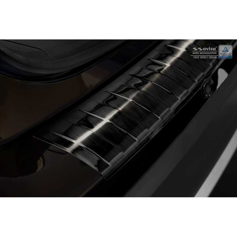 Zwart RVS Achterbumperprotector  Mitsubishi Outlander III Facelift 2015- 'Ribs'