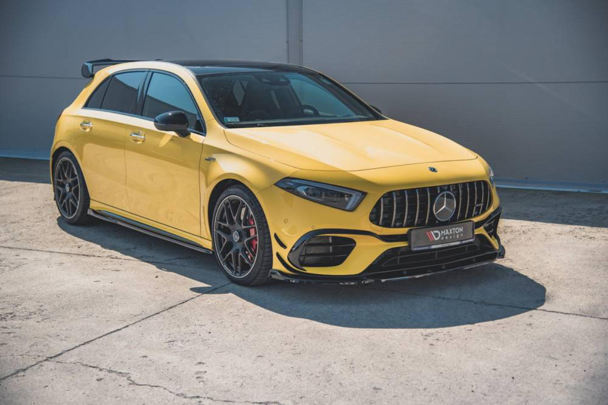 Zijskirts Mercedes A Klasse W177 A45 S AMG Glans Zwart Maxton