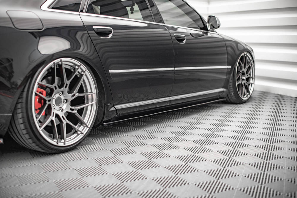 Zijskirts Audi S8 D3 Glanzend Zwart