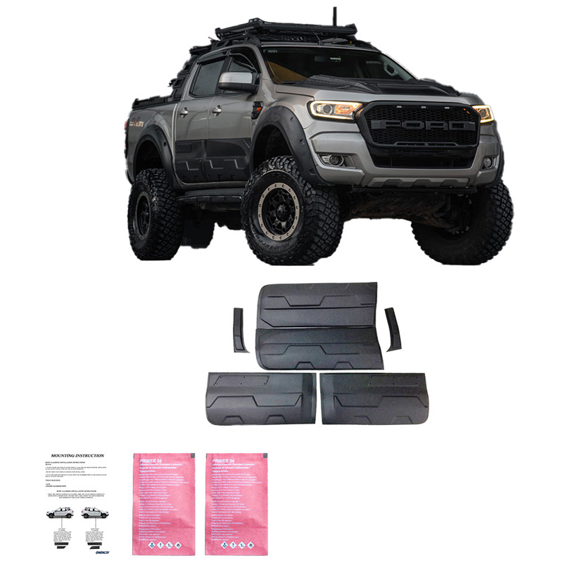 Deurpanelen  Ford Ranger T6/T7/T8 2012-2022 (Jumbo) - Glanzend zwart