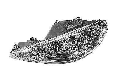 koplamp, H7+H7, helder glas, elektr verstelb, rechts Peugeot 206