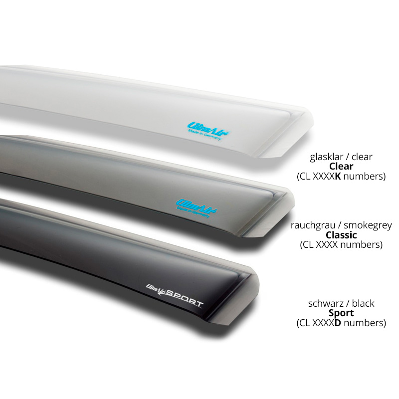 Zijwindschermen  Mitsubishi Carisma 5 deurs/sedan 1995-2004