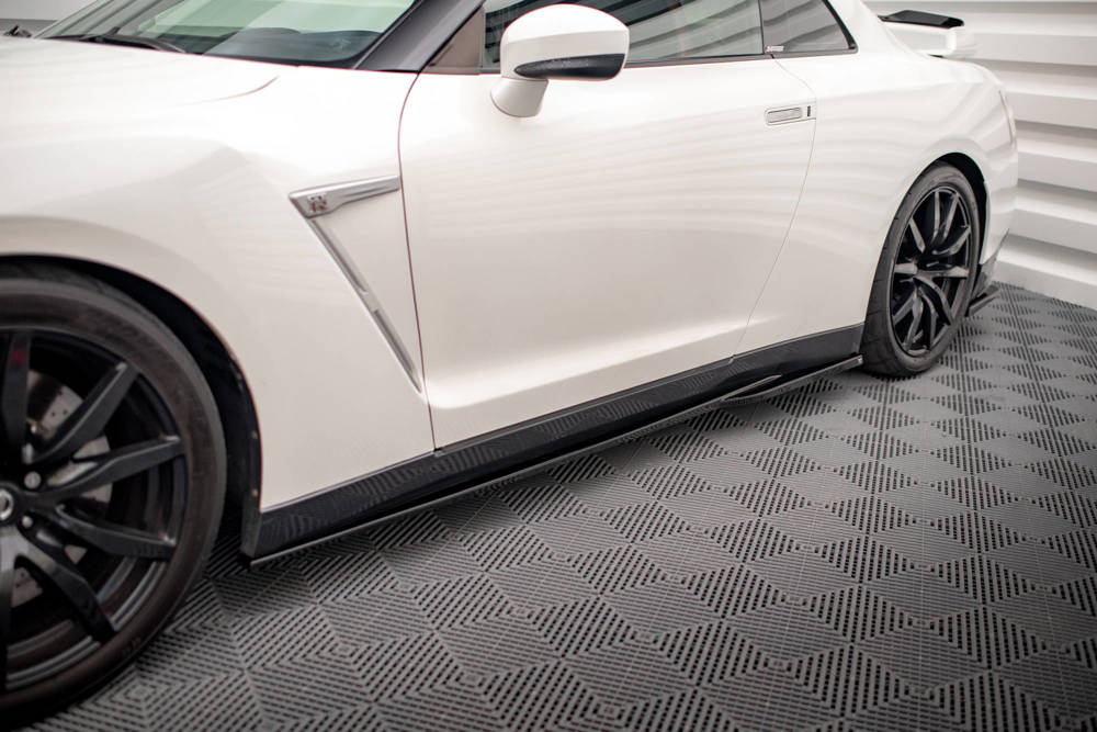 Zijskirts Nissan GTR R35 11-16 Maxton Glans Zwart