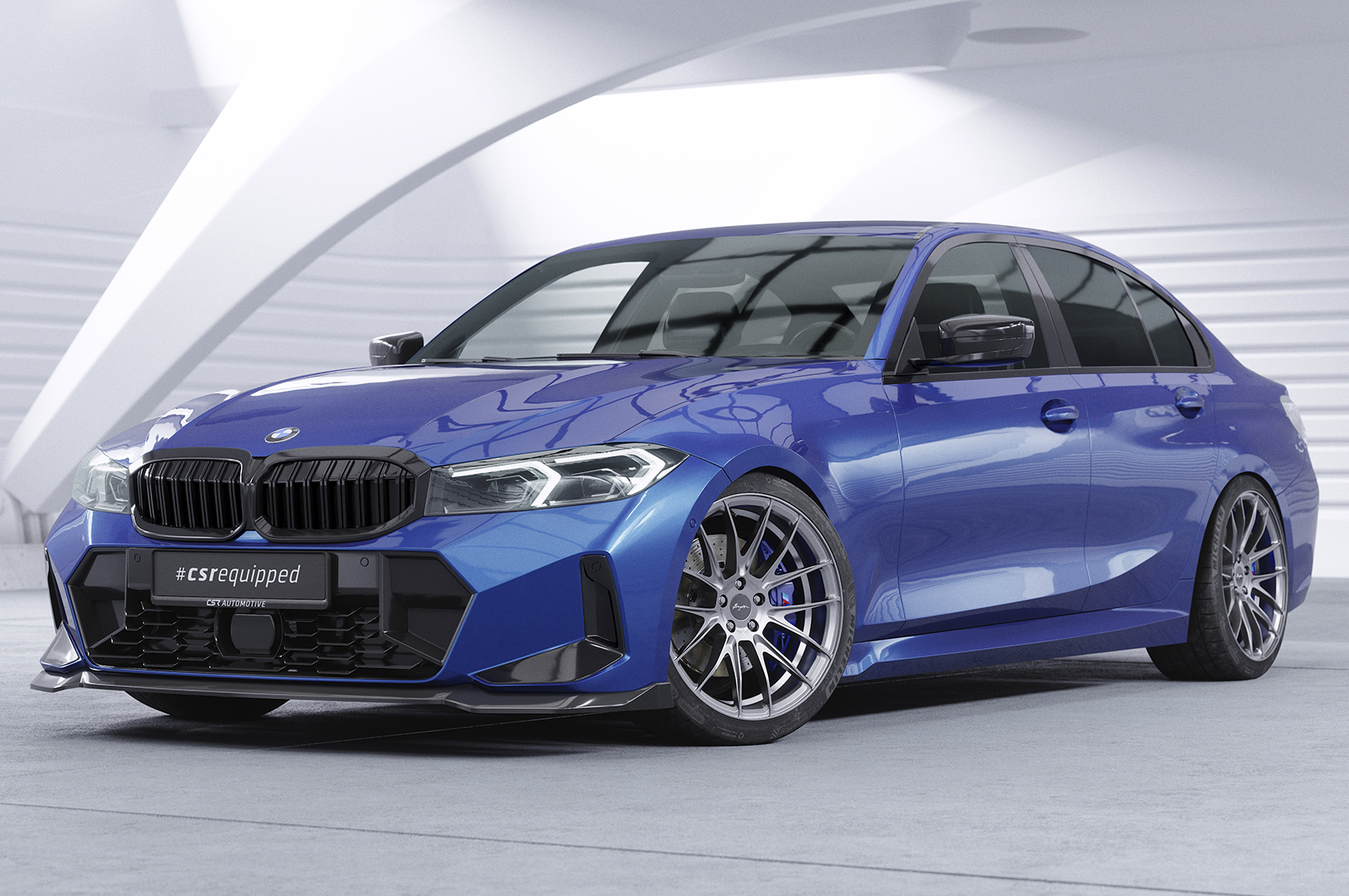 Voorspoiler BMW 3 Serie M Pakket LCI G20 / G21 CSR Glans Zwart