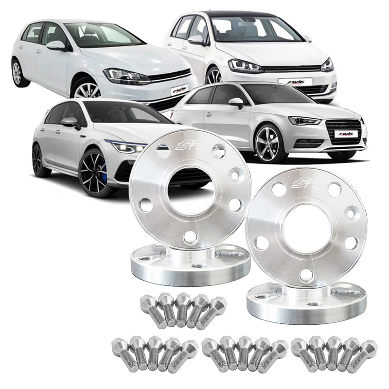Simoni Racing Aluminium Spoorverbreder Set - 2x13mm(VA) - 2x15mm(AA) (Naaf 57,1mm) inclusief wielbouten -  Audi, VW diversen