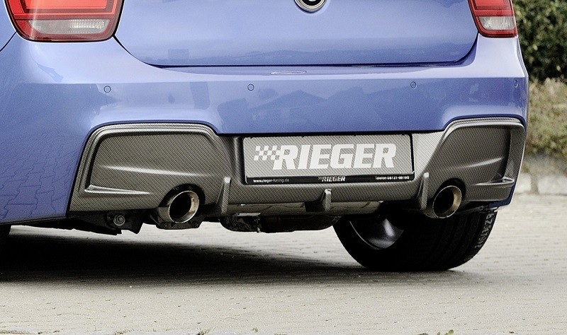 Achterbumper Diffusor Carbon-look Rieger BMW 1-Serie F20/F21 M-tech