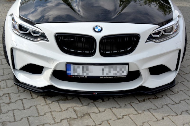 Voorspoiler V.1 BMW M2 F87 Maxton Glans Zwart