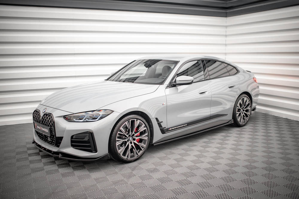 Zijskirts V.2 BMW 4 Serie Gran Coupe M Pakket G26 Maxton Glans Zwart
