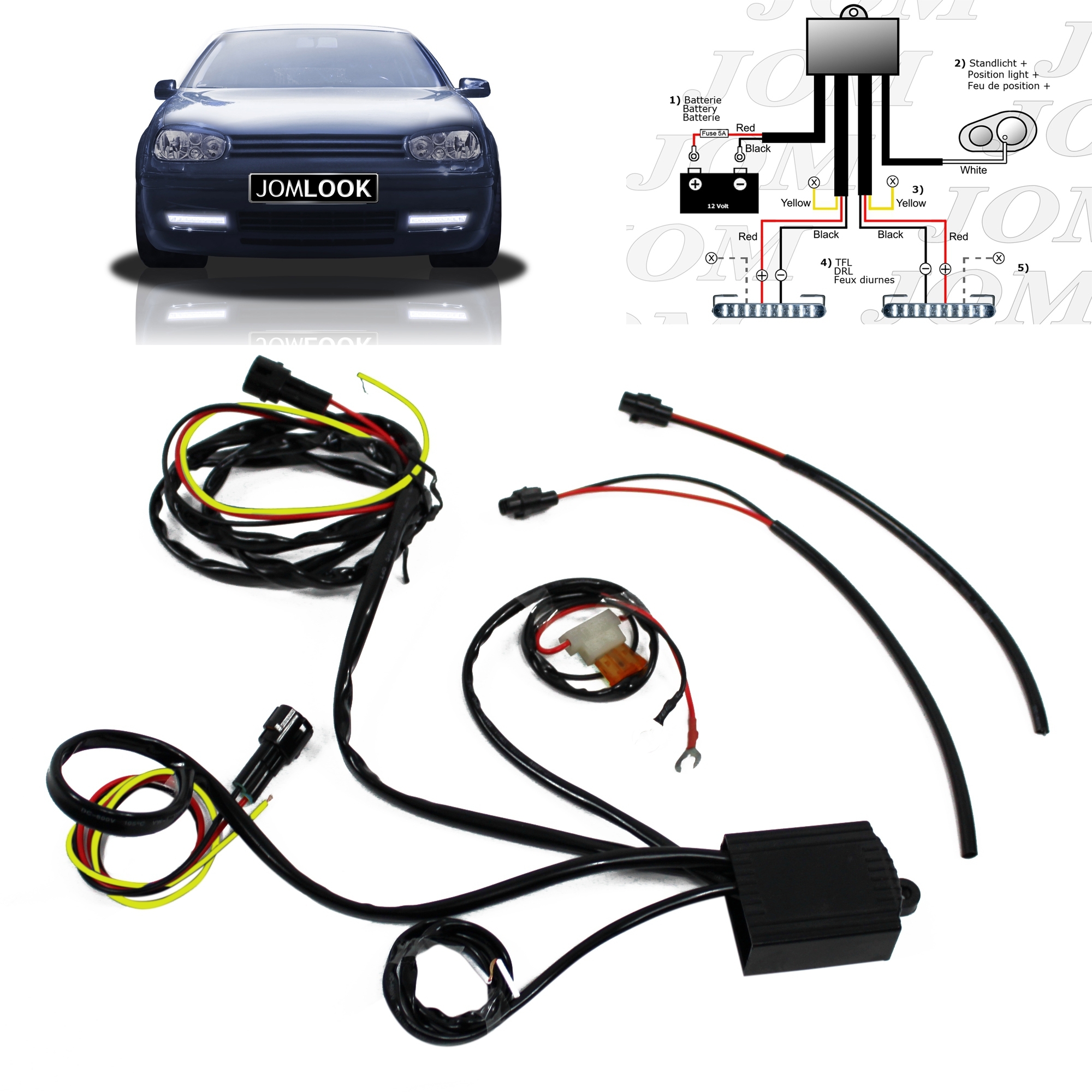 Dagrijverlichting schakeling - module met automatische ontsteking 12V