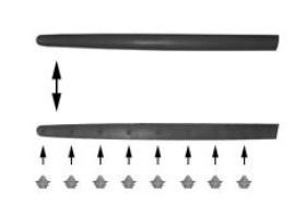 sierlijst portier, 3 drs, links Peugeot 206, 1998-2009