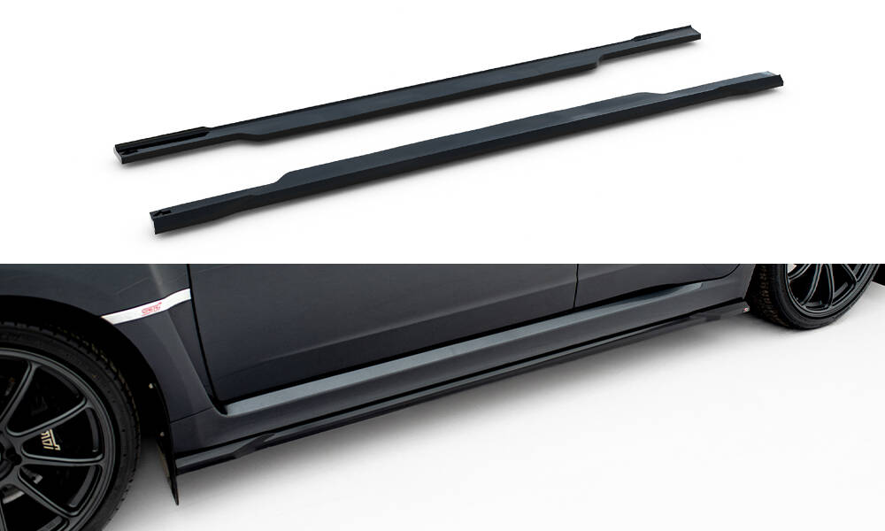 Zijskirts V.2 Subaru Impreza WRX STI MK3 Facelift Maxton Glanzend zwart