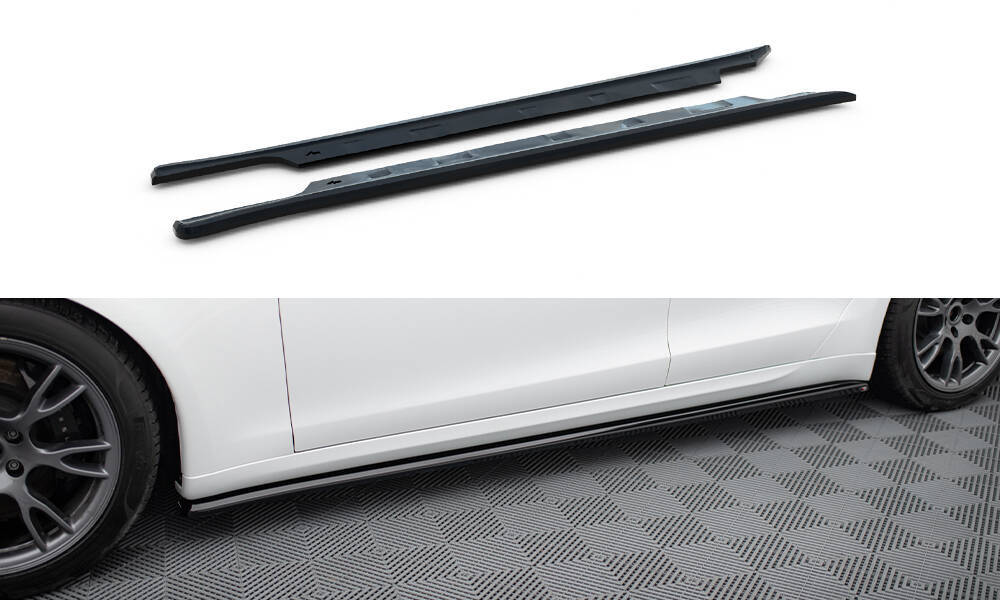 Zijskirts diffusors Tesla Model S Plaid Gloss-Black V2