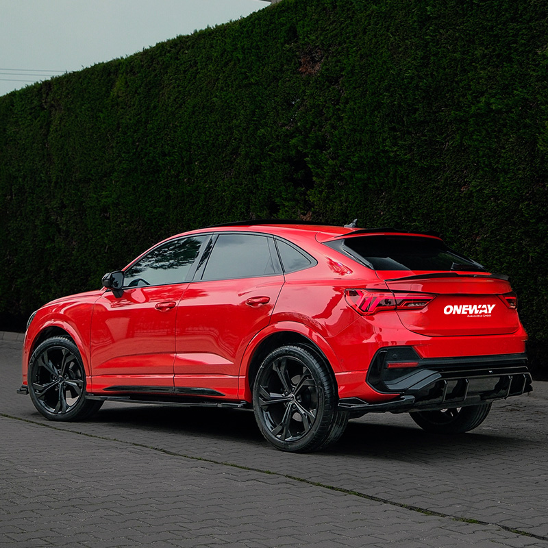 Oneway Achterbumperskirt (Diffuser)  Audi Q3 (F3N) Sportback S-Line 2019-2025 excl. RSQ3 - Glanzend zwart