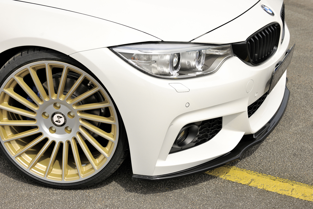 Voorspoiler BMW 4 Serie M Pakket F32 F33 F36 Rieger Glans Zwart