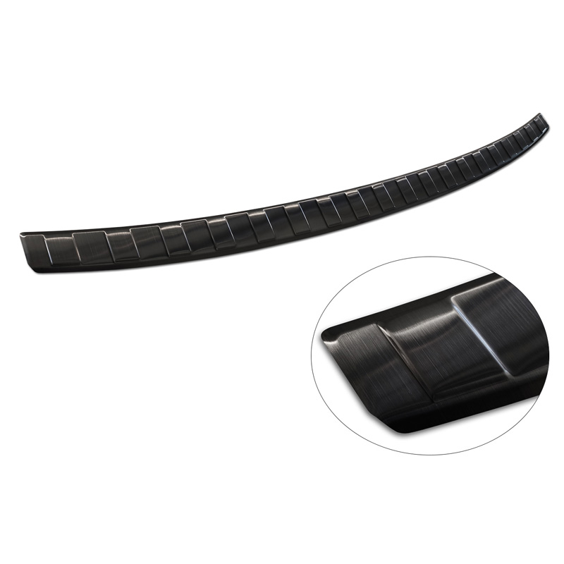 Zwart RVS Achterbumperprotector  Audi Q3 II 2019- incl. S-Line 'Ribs'