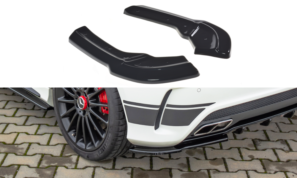 Diffusor Hoeken Mercedes W176 A45 AMG Glans Zwart
