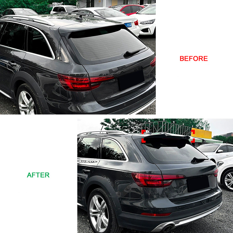 Dakspoiler (Spoiler Cap)  Audi A4 (B9) Avant 2015-2024 (ABS Glanzend zwart)