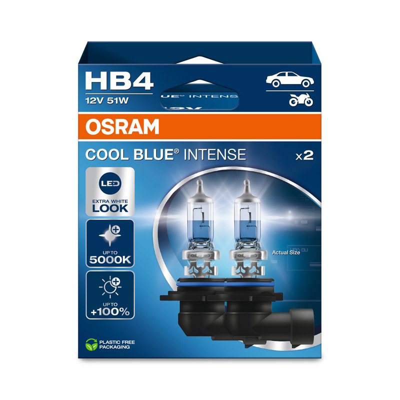 Osram Cool Blue Intense Halogeen lampen - HB4 (9006) - 12V/51W - set à 2 stuks