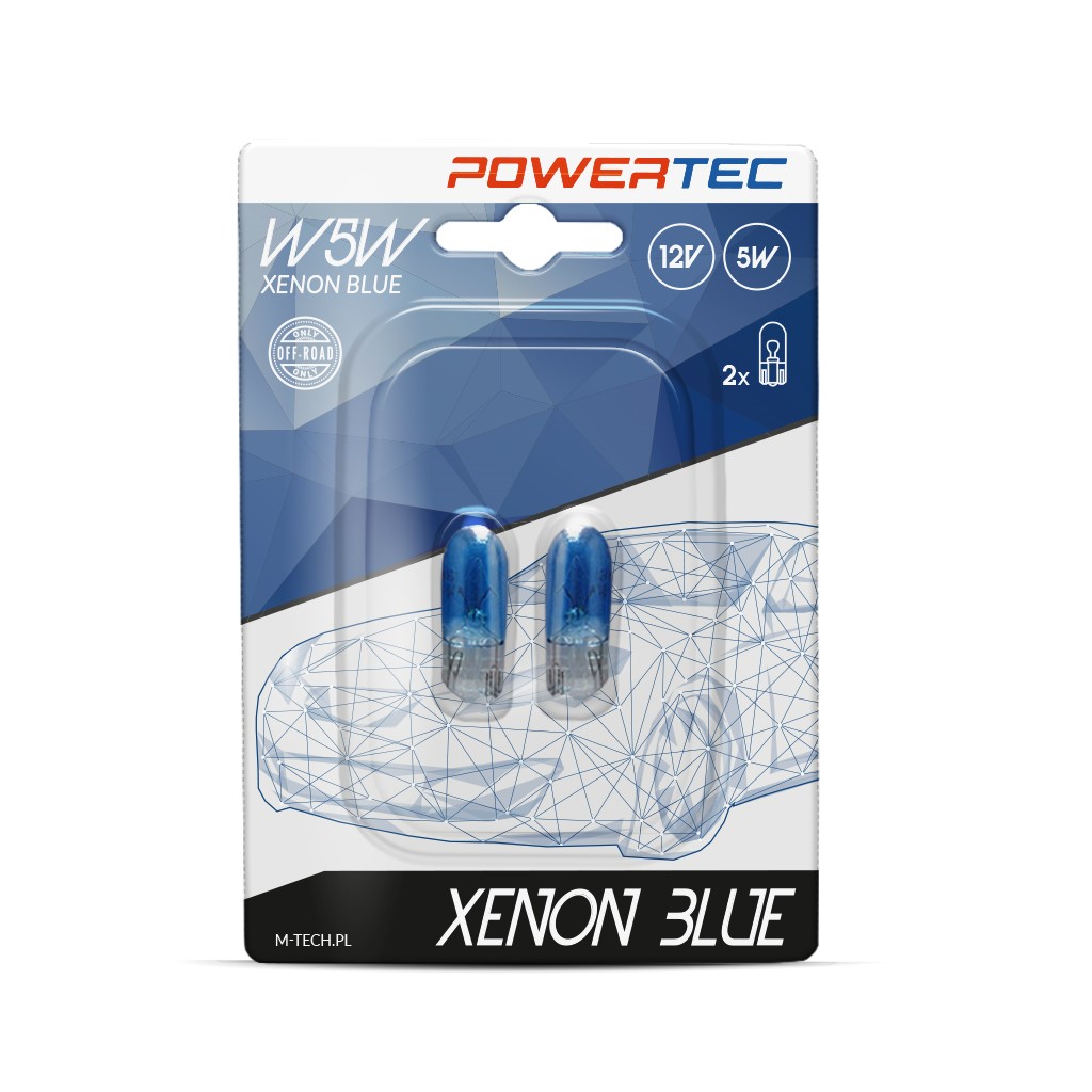 Halogeen T10 W5W Xenon blue 12V Powertec