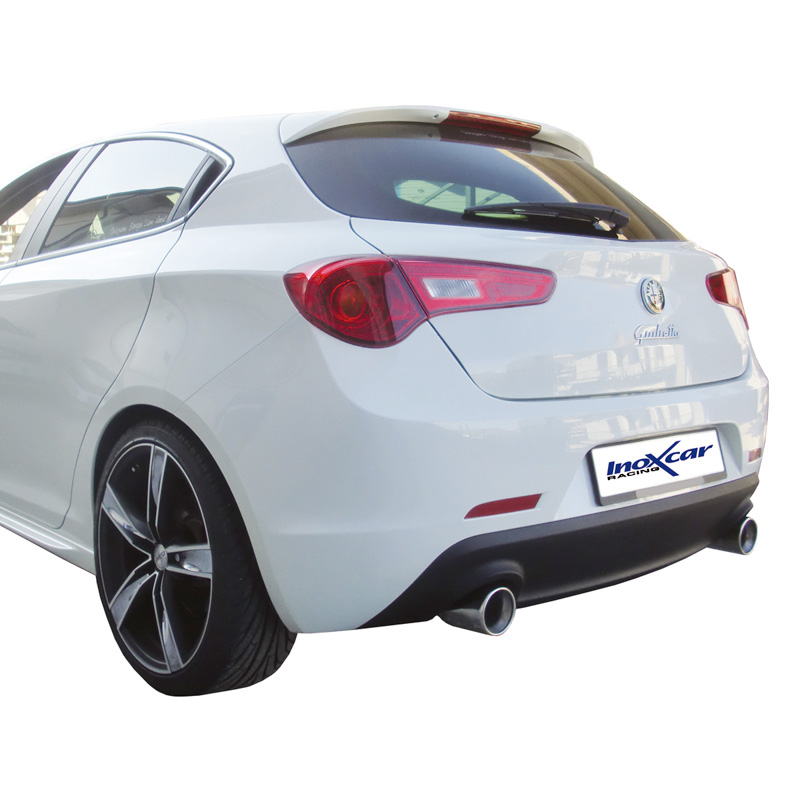 100% RVS Dubbele Sportuitlaat  Alfa Romeo Giulietta 1750Tbi (240pk) 2016- 110mm X-Race (Ø60mm)