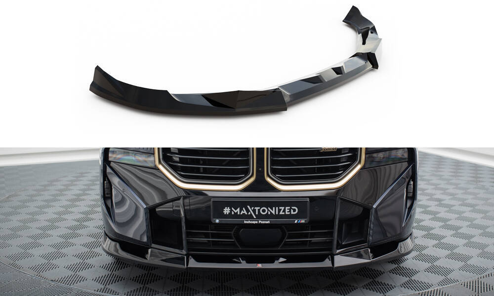 Voorspoiler BMW XM G09 Maxton Glans Zwart V.2