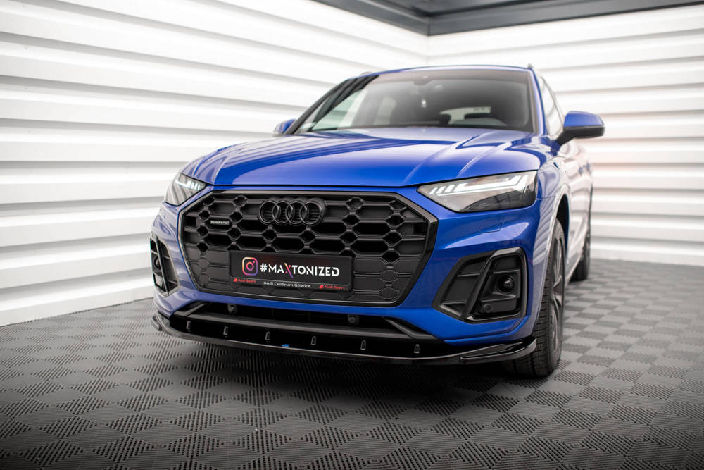 Voorspoiler V.2 Audi SQ5 / Q5 S-Line SUV / Sportback Facelift Maxton Glans Zwart
