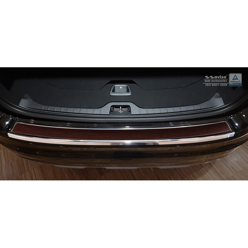RVS Achterbumperprotector 'Deluxe'  Volvo XC60 2013-2016 Chroom/Rood-Zwart Carbon
