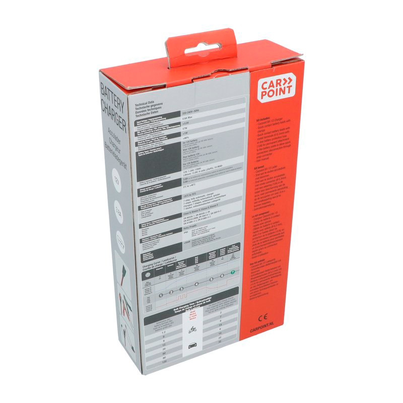 Carpoint BX-1D 12V Acculader 3.8 Ampère Lithium