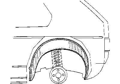spatbordrand, binnen, breed, links VW Golf 1, 1974-1983